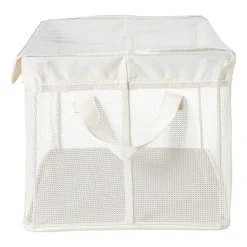 Xenos Opbergmand met handvatten - wit - 30x47x25 cm- Opbergbakken|Opbergboxen