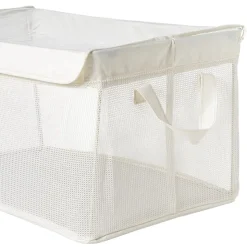 Xenos Opbergmand met handvatten - wit - 30x47x25 cm- Opbergbakken|Opbergboxen