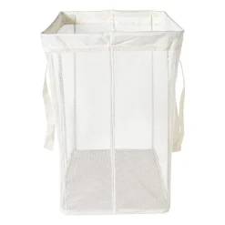 Xenos Opbergmand met handvatten - wit - 53x46x33 cm- Opbergbakken|Opbergboxen