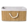 Xenos Opbergmand rechthoek laag - bamboe - 26x35x18 cm- Opbergboxen|Manden
