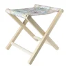 Xenos Opvouwbaar strandkrukje palm - multikleur - 37x32x35 cm- Strandaccessoires