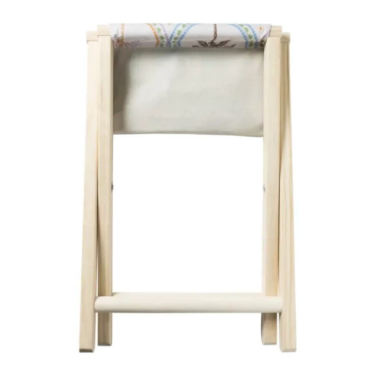 Xenos Opvouwbaar strandkrukje palm - multikleur - 37x32x35 cm- Strandaccessoires