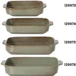 Xenos Ovenschaal Toscane L - groen - 6.5x33x21 cm- Ovenschalen|Kerstservies