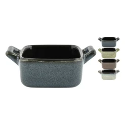 Xenos Ovenschaaltje met grepen s - diverse kleuren - 7x7x3 cm- Ovenschalen
