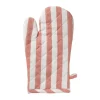Xenos Ovenwant gestreept - oranje/wit - 18x32 cm- Ovenwanten