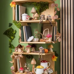 Xenos Paddenstoel - hout - ø7x20 cm- Decoratieve Beelden