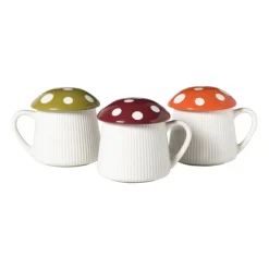 Xenos Paddenstoel mok - oranje - 350 ml- Mokken