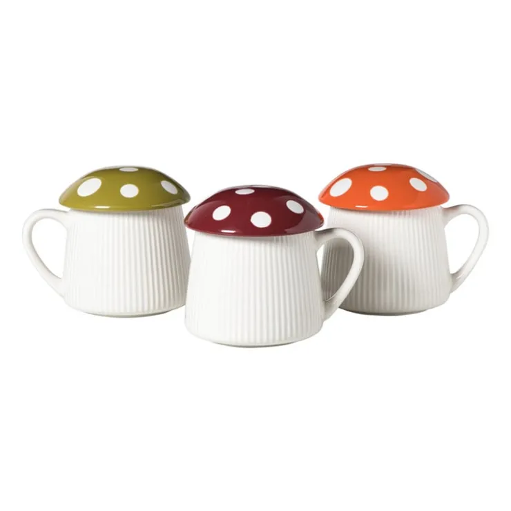 Xenos Paddenstoel mok - rood - 350 ml- Mokken
