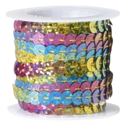 Xenos Pailettenband - multikleur - 5 meter- Knutselspullen