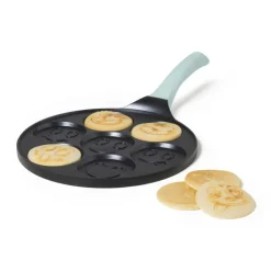 Xenos Pannenkoekenpan smileys - zwart/groen - ø26 cm- Pannen|Kerstcadeaus