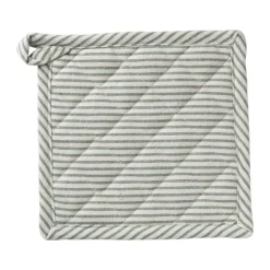 Xenos Pannenlap gestreept - groen/wit - 20x20 cm- Pannenlappen