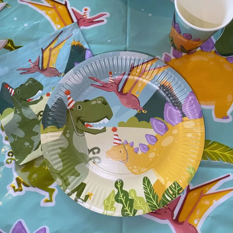 Xenos Papieren bekers dino - set van 10- Wegwerpservies|Kinderfeestjes