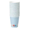 Xenos Papieren bekers met print - blauw/wit - ø9.1 cm- Wegwerpservies