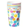 Xenos Papieren bekers regenboog - set van 6- Wegwerpservies