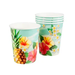 Xenos Papieren bekers tropical - set van 10- Wegwerpservies|Kinderfeestjes