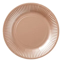 Xenos Papieren bordjes - roségoudkleurig - set van 8- Wegwerpservies