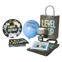 Xenos Papieren bordjes level up - set van 8- Wegwerpservies|Kinderfeestjes