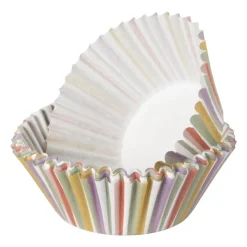 Xenos Papieren cupcake vormpjes stripes - set van 24 - ø11 cm- Bakvormen
