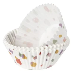 Xenos Papieren cupcake vormpjes dots - set van 24 - ø11 cm- Bakvormen