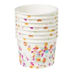 Xenos Papieren snackbakjes - confetti - set van 8- Wegwerpservies|Kinderfeestjes