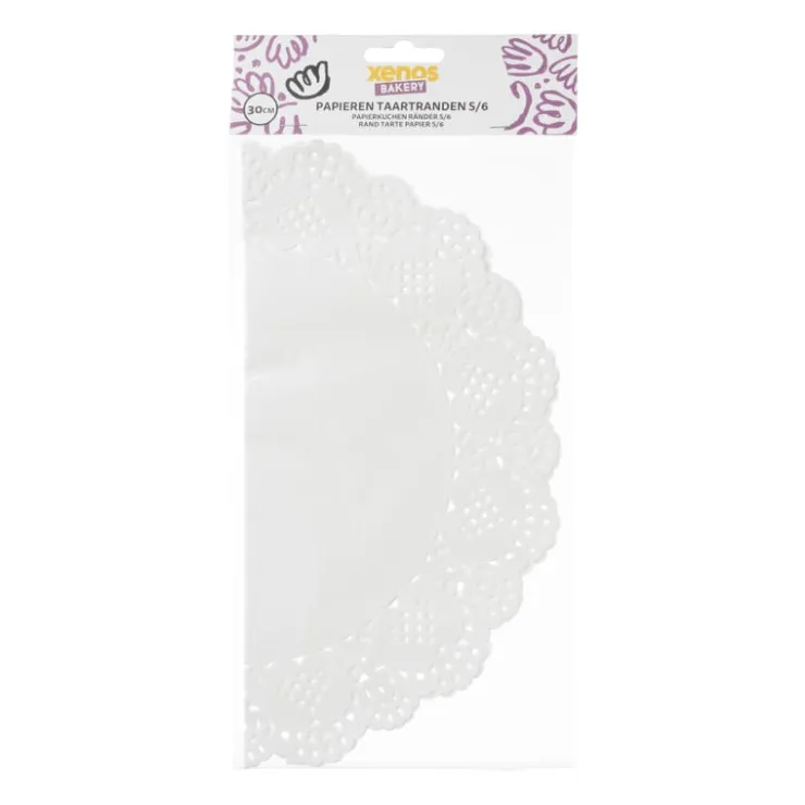 Xenos Papieren taartranden - ø26 cm - set van 6- Bakgerei