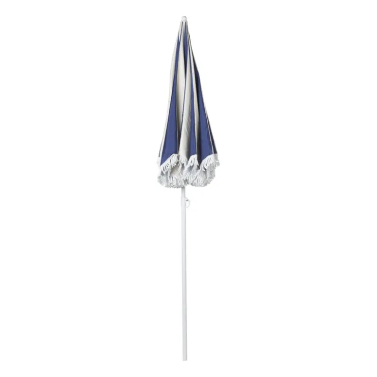 Xenos Parasol gestreept - blauw/wit - ø160x180 cm- Parasols|Strandaccessoires