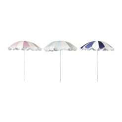 Xenos Parasol gestreept - blauw/wit - ø160x180 cm- Parasols|Strandaccessoires