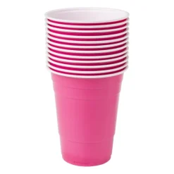 Xenos Partycup roze - 530 ml - 12 stuks- Wegwerpservies|Babyshower