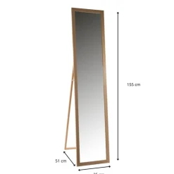 Xenos Passpiegel staand - bruin - 155x35x51 cm- Passpiegels