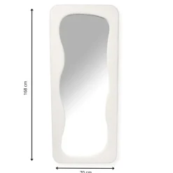 Xenos Passpiegel wave teddy - wit - 168x70 cm- Passpiegels