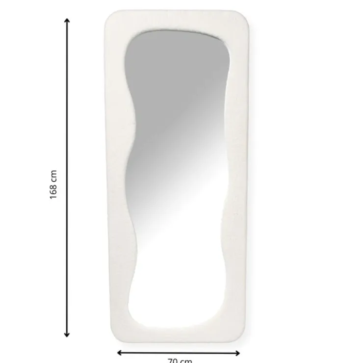 Xenos Passpiegel wave teddy - wit - 168x70 cm- Passpiegels