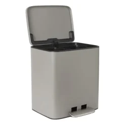 Xenos Pedaalemmer 2 vakken - grijs - 2x 11.5 liter- Pedaalemmers