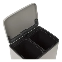 Xenos Pedaalemmer 2 vakken - grijs - 2x 11.5 liter- Pedaalemmers