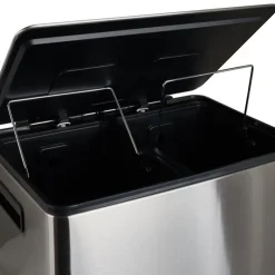 Xenos Pedaalemmer - zilverkleurig - 2x30 liter- Pedaalemmers