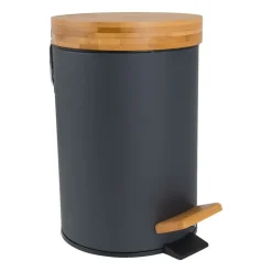 Xenos Pedaalemmer Nature - antraciet - 3 liter- Badkamer Prullenbakken|Prullenbakken