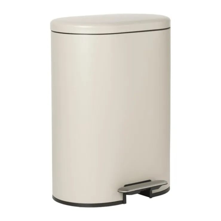Xenos Pedaalemmer ovaal - beige - 50 liter- Pedaalemmers