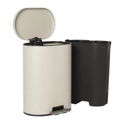 Xenos Pedaalemmer ovaal - beige - 50 liter- Pedaalemmers