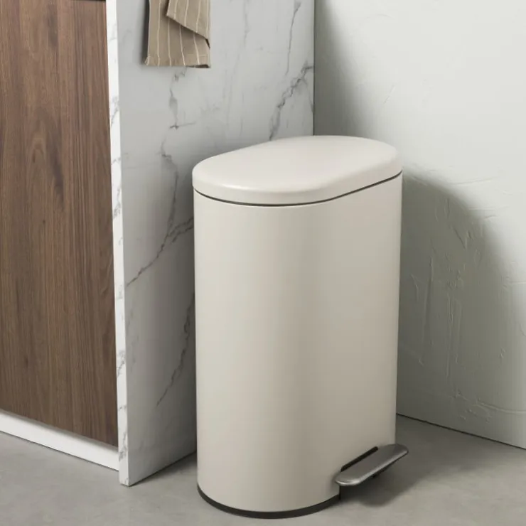 Xenos Pedaalemmer ovaal - beige - 50 liter- Pedaalemmers