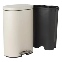 Xenos Pedaalemmer ovaal - beige - 30 liter- Pedaalemmers