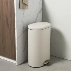 Xenos Pedaalemmer ovaal - beige - 30 liter- Pedaalemmers