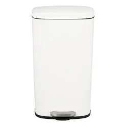 Xenos Pedaalemmer rechthoek - mat wit - 30 liter- Pedaalemmers|Prullenbakken