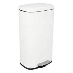 Xenos Pedaalemmer rechthoek - mat wit - 30 liter- Pedaalemmers|Prullenbakken