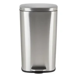 Xenos Pedaalemmer rechthoek - zilver - 30 liter- Pedaalemmers|Prullenbakken