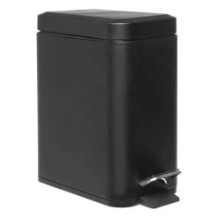Xenos Pedaalemmer rechthoek - zwart - 5 liter- Badkamer Prullenbakken|Pedaalemmers