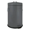 Xenos Pedaalemmer retro look - grijs - 12 liter- Badkamer Prullenbakken|Pedaalemmers