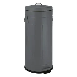 Xenos Pedaalemmer retro look - grijs - 30 liter- Pedaalemmers|Prullenbakken