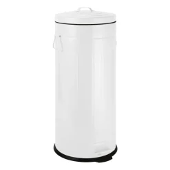 Xenos Pedaalemmer retro look - wit - 30 liter- Pedaalemmers|Prullenbakken