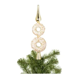 Xenos Piek donut - glas - 31x10x3.5 cm- Kerstpieken