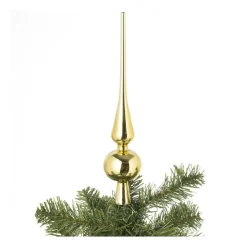 Xenos Piek glas - goudkleurig - ø6x28 cm- Kerstpieken