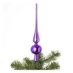 Xenos Piek glas - paars - ø6x28 cm- Kerstpieken